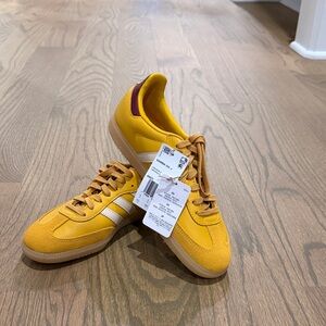 Adidas Men's Samba Yellow and Maroon Sneakers